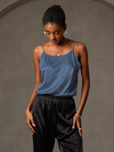 [Real Teal] SilkSilky-CA Spaghetti Strap Camisole 001
