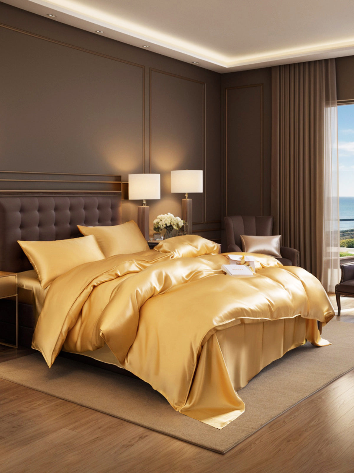 [Champagne] SilkSilky-CA 19Momme Pure Silk Bedding Set 002