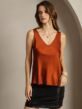 [Caramel] SilkSilky-CA Sleeveless V Neck Camisole 007