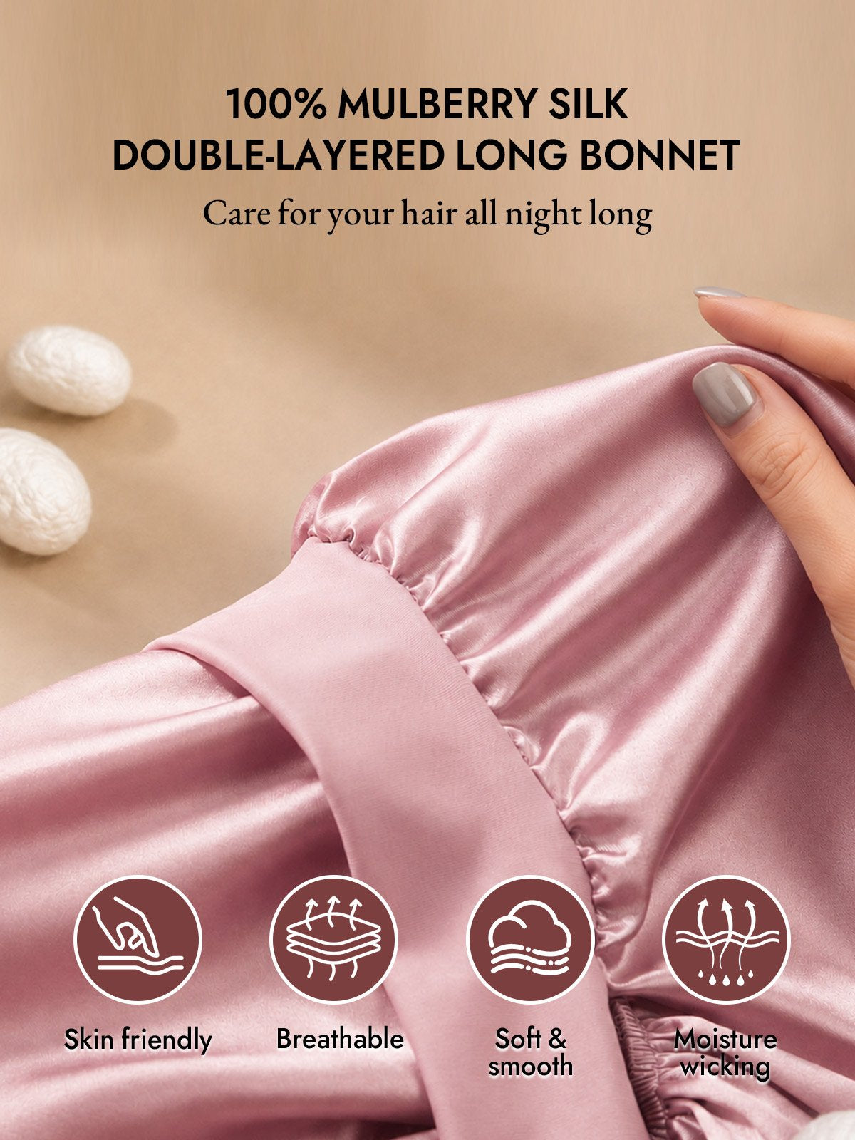 [Pink] SilkSilky-CA Sleep Cap 002
