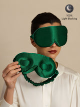 [Dark Green] SilkSilky-CA 22Momme Eye Mask 001