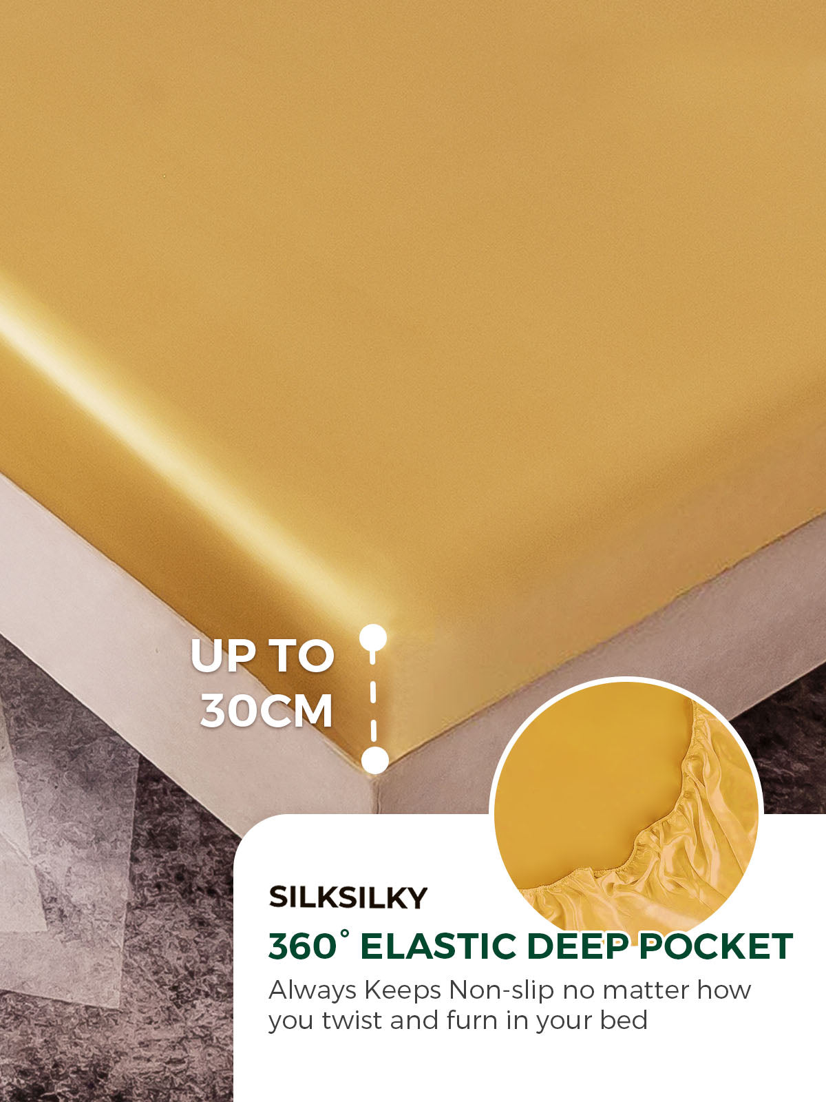 [Champagne] SilkSilky-CA 19Momme Pure Silk Bedding Set 004