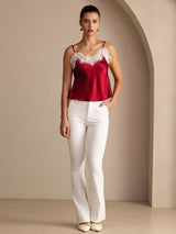 [Wine] SilkSilky-CA Spaghetti Strap V Neck Camisole 006