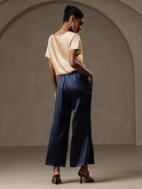 [Champagne] SilkSilky-CA Short Sleeve Boat Neck Women's T-Shirt 013