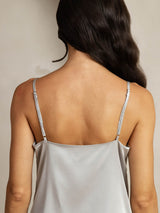 [Silver] SilkSilky-CA Spaghetti Strap Cowl Neck Camisole 005