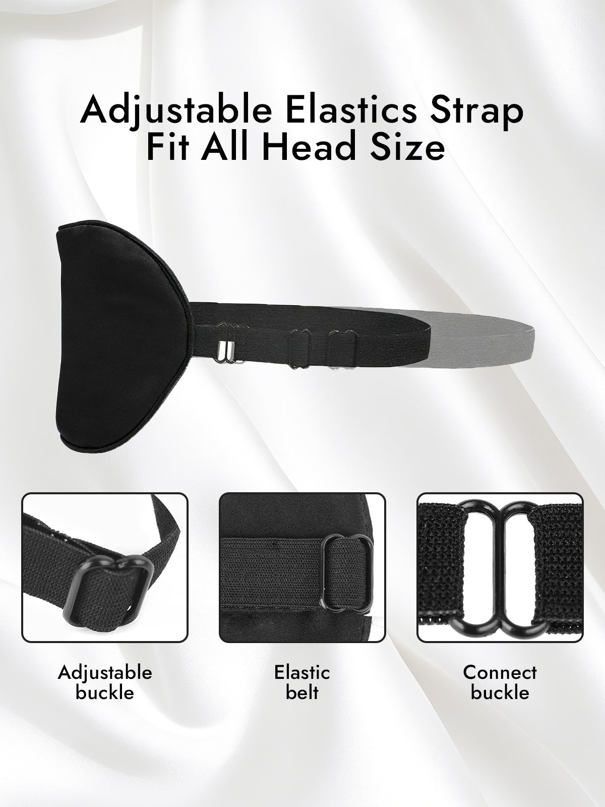 [Black] SilkSilky-CA 19Momme Pure Silk Eye Mask 004