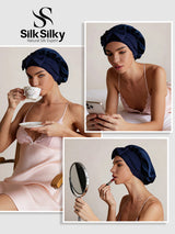 [Dark Blue] SilkSilky-CA Sleep Cap 006