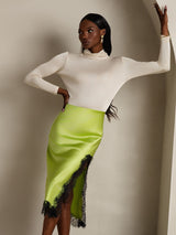 [Beige] SilkSilky-CA Silk Jersey Long Sleeve Turtle Neck Women's T-Shirt 001