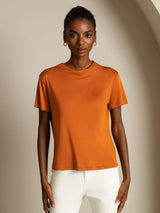 [Orange] SilkSilky-CA Short Sleeve Women's T-Shirt 003