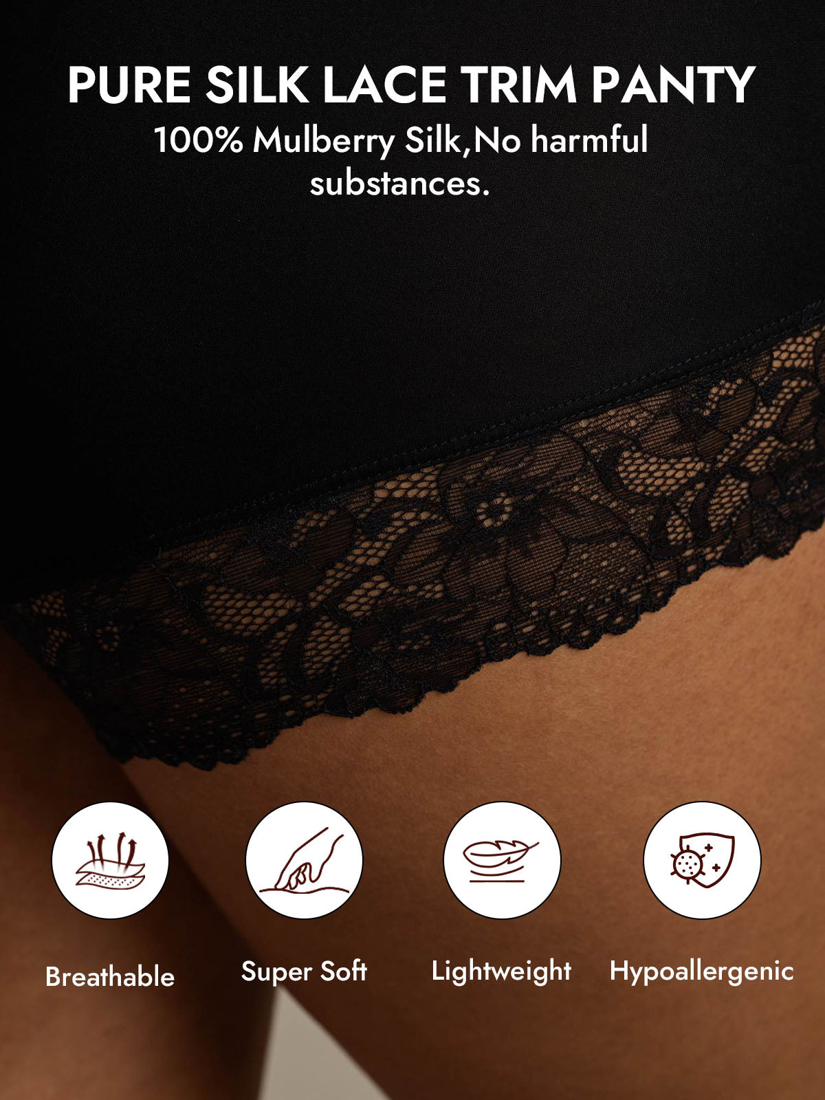 [Black] SilkSilky-CA 100% Silk Jersey Panty 003