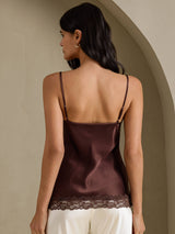 [Brown] SilkSilky-CA Spaghetti Strap V Neck Camisole 002
