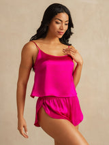 [Rose Red] SilkSilky-CA Spaghetti Strap Camisole Set 003