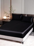 SilkSilky CA 22Momme Pure Silk Bedding Set Black 002