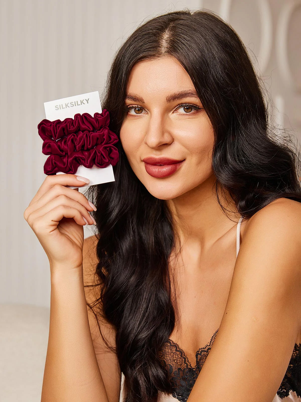 [Fuchsia] SilkSilky-CA 19Momme Pure Silk Scrunchie 002
