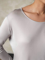 [Silver] SilkSilky-CA Long Sleeve Round Neck Women's Long Johns 004