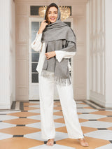 [Gray] SilkSilky-CA Wool Scarf 002