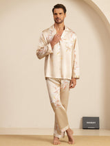 [Champagne] SilkSilky-CA Long Sleeve Lapel Collar Men's Pajamas 003