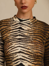 [Tiger] SilkSilky-CA Long Sleeve Women's T-Shirt 006