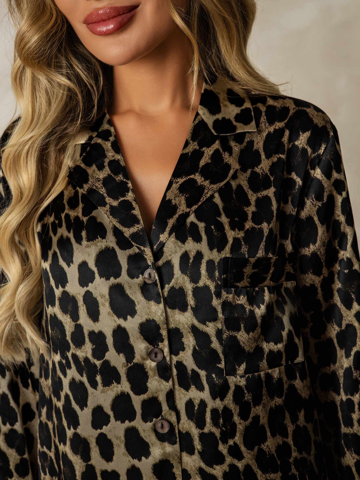 [Leopard] SilkSilky-CA Pure Silk Nightshirt 005