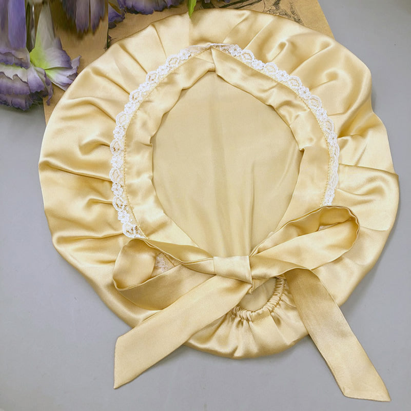 SilkSilky-CA Pure Silk Sleep Cap Champagne 003