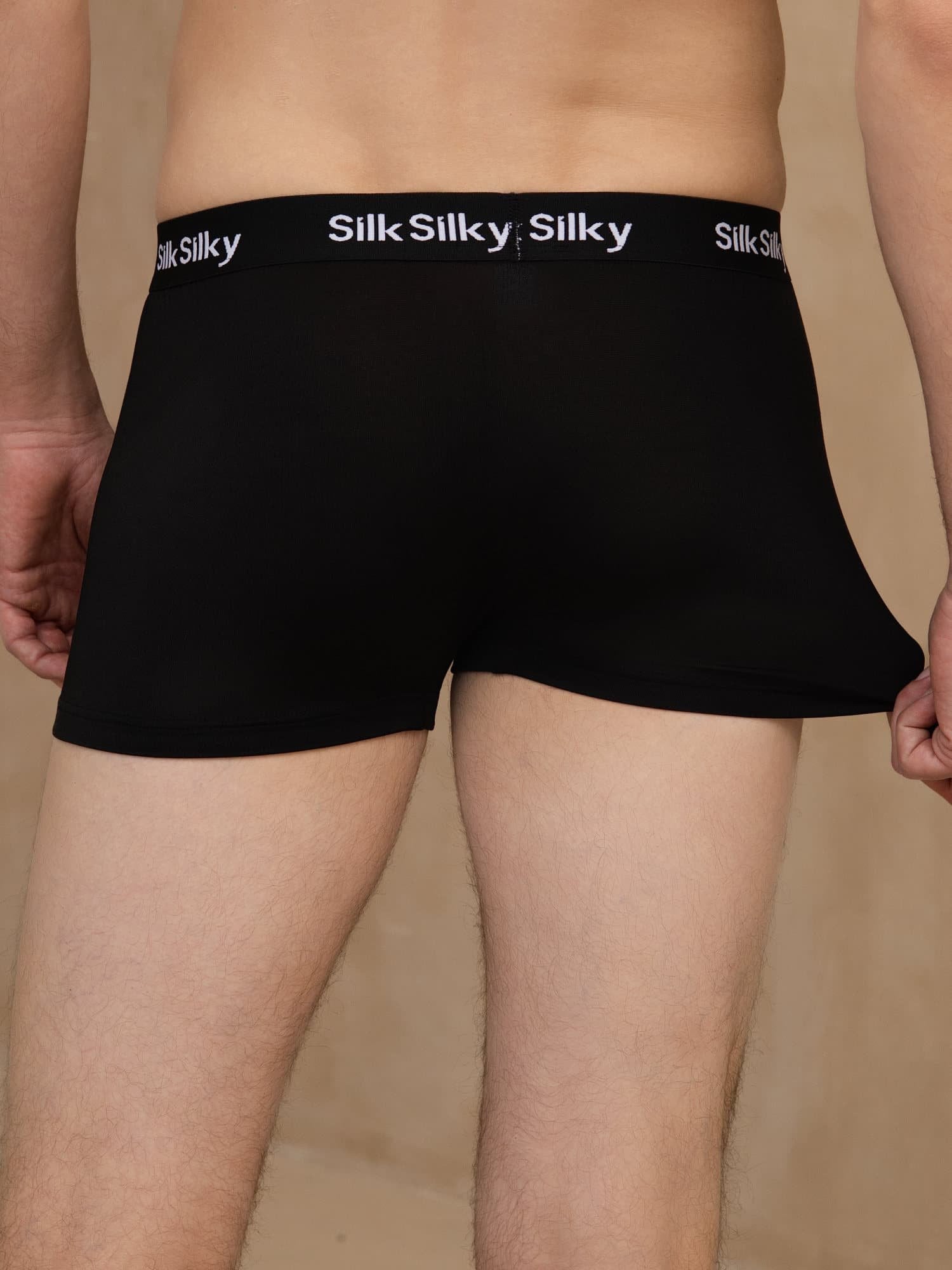 [Black] SilkSilky-CA 100% Silk Jersey Men's Underwear 002