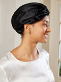 SilkSilky-CA Pure Silk Sleep Cap Black 004