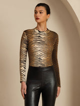 [Tiger] SilkSilky-CA Long Sleeve Women's T-Shirt 003