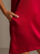 [Wine] SilkSilky-CA 19Momme Machine-Washable Silk Sleeveless Scoop Neck Nightgown 005