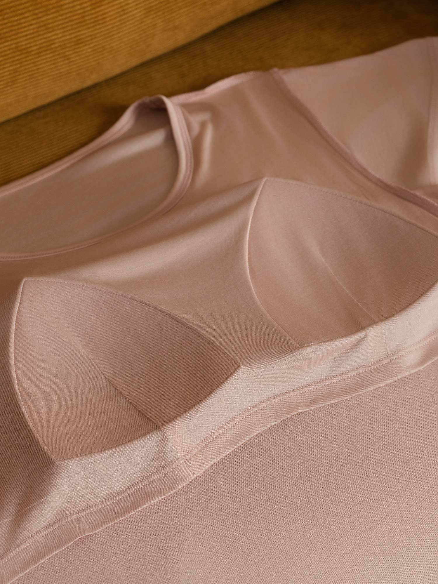 [Pink] SilkSilky-CA Pure Silk Round Neck Nightgown 005