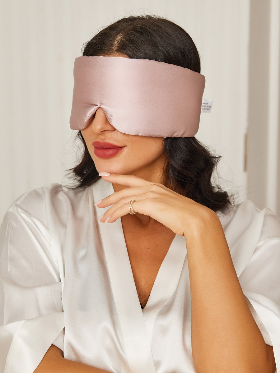 [Light Pink] SilkSilky-CA 19Momme Pure Silk Eye Mask 001