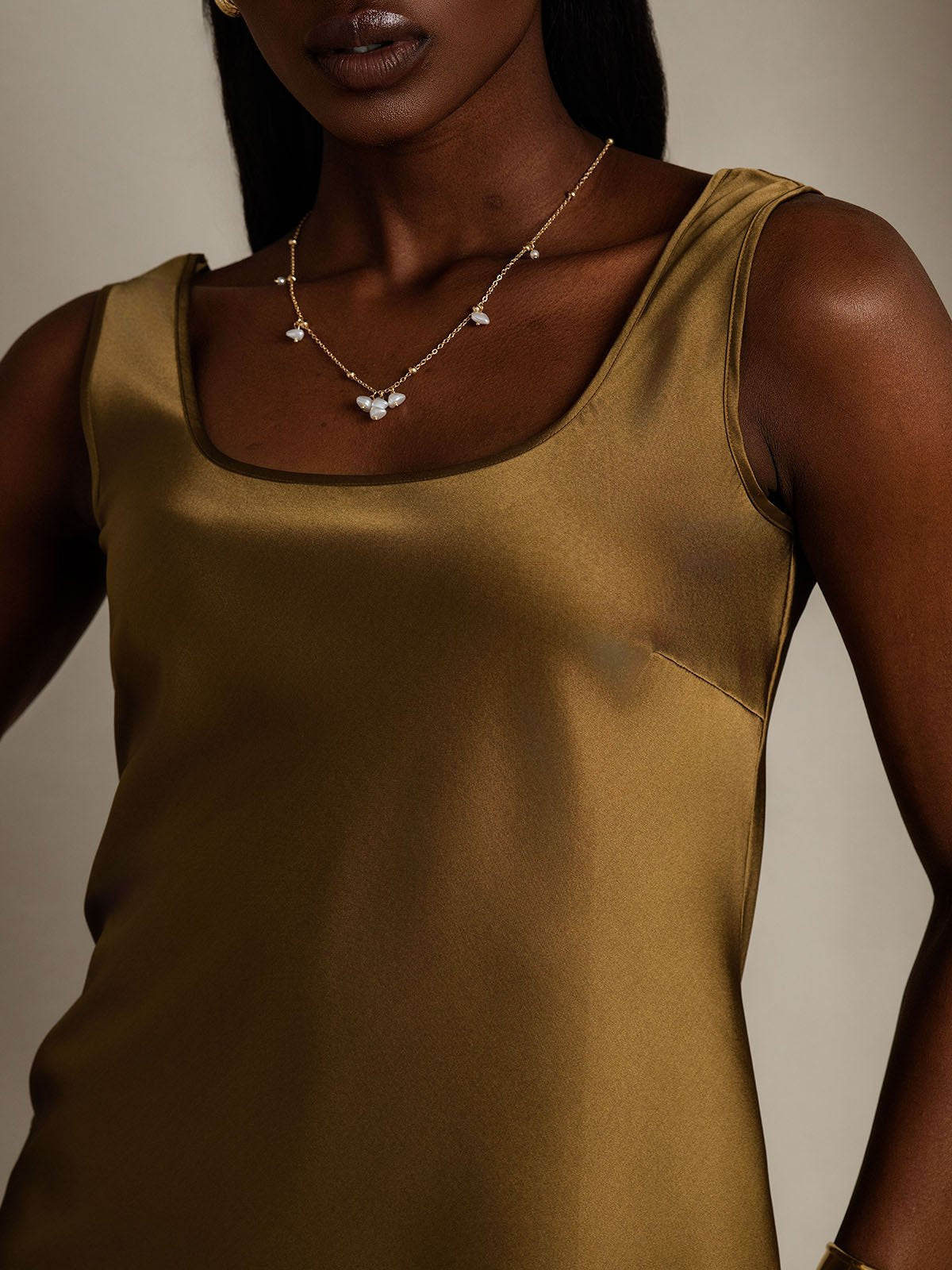 [Brown] SilkSilky-CA 19Momme Silk U Neck Camisole 008