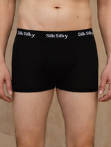 [Black] SilkSilky-CA 100% Silk Jersey Men's Underwear 003