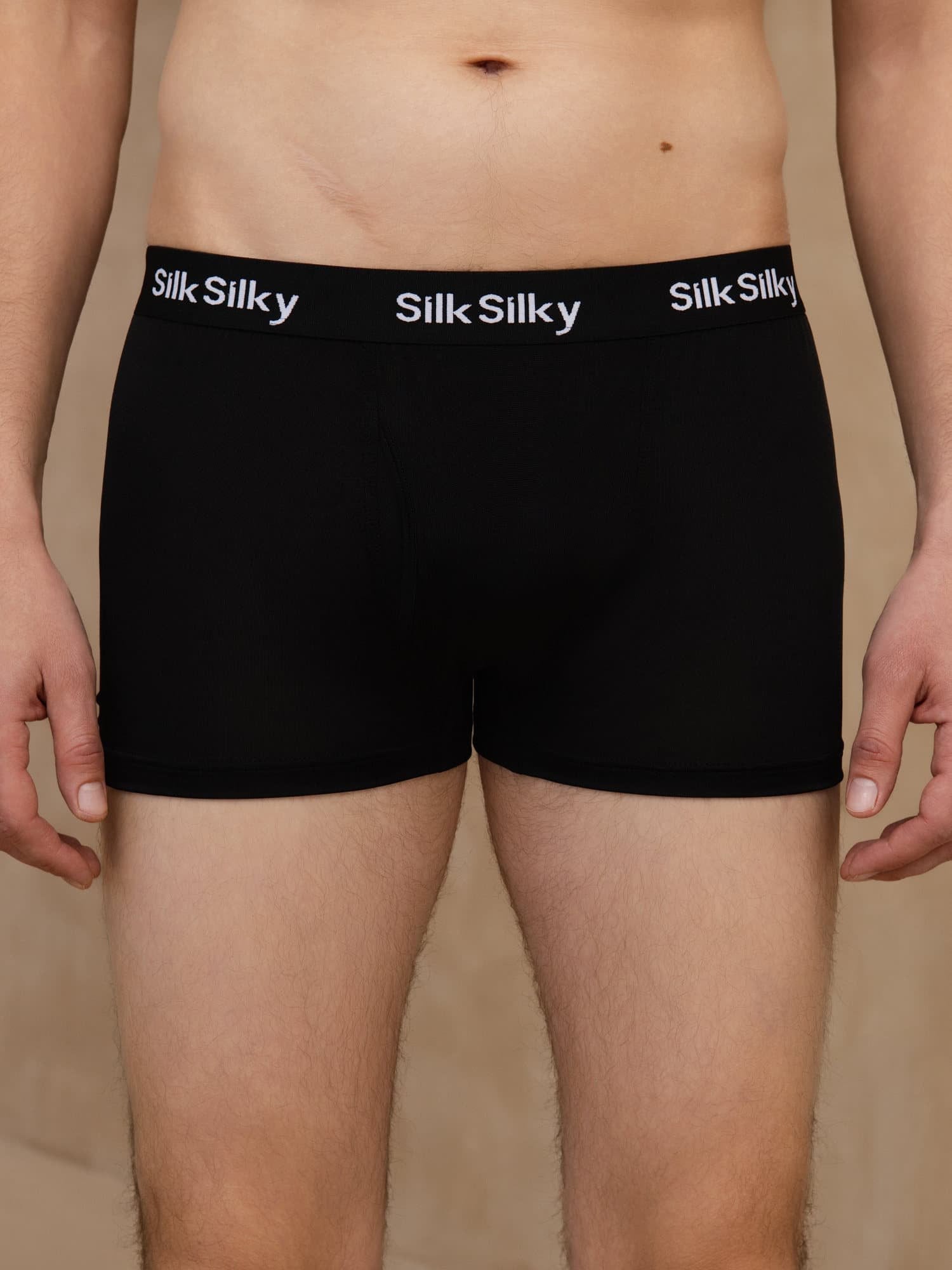[Black] SilkSilky-CA 100% Silk Jersey Men's Underwear 003