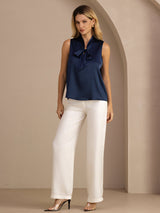[Dark Blue] SilkSilky-CA Sleeveless Tie Neck Camisole 008
