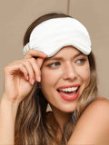 SilkSilky-CA 19Momme Pure Silk Eye Mask White 001