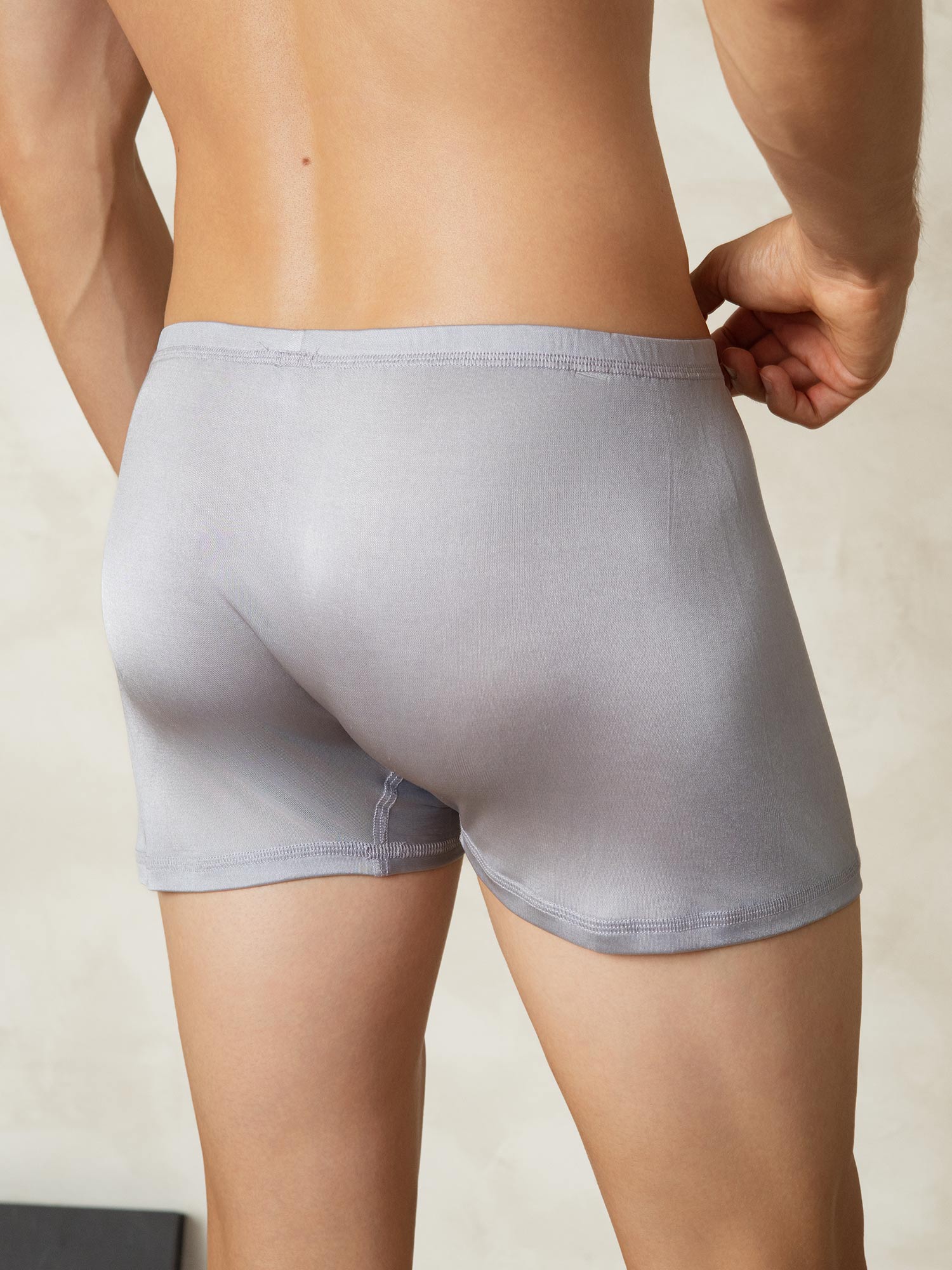 [Gray] SilkSilky-CA Silk Knitted Mens Underwear 002