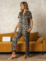 [Leopard] SilkSilky-CA Pure Silk Womens Pajamas 004