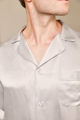 [Gray] SilkSilky-CA Long Sleeve Notch Collar Men's Pajamas 006