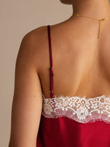[Wine] SilkSilky-CA Spaghetti Strap V Neck Camisole 005