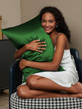 [Dark Green] SilkSilky-CA 22Momme Pure Silk Pillowcase 002