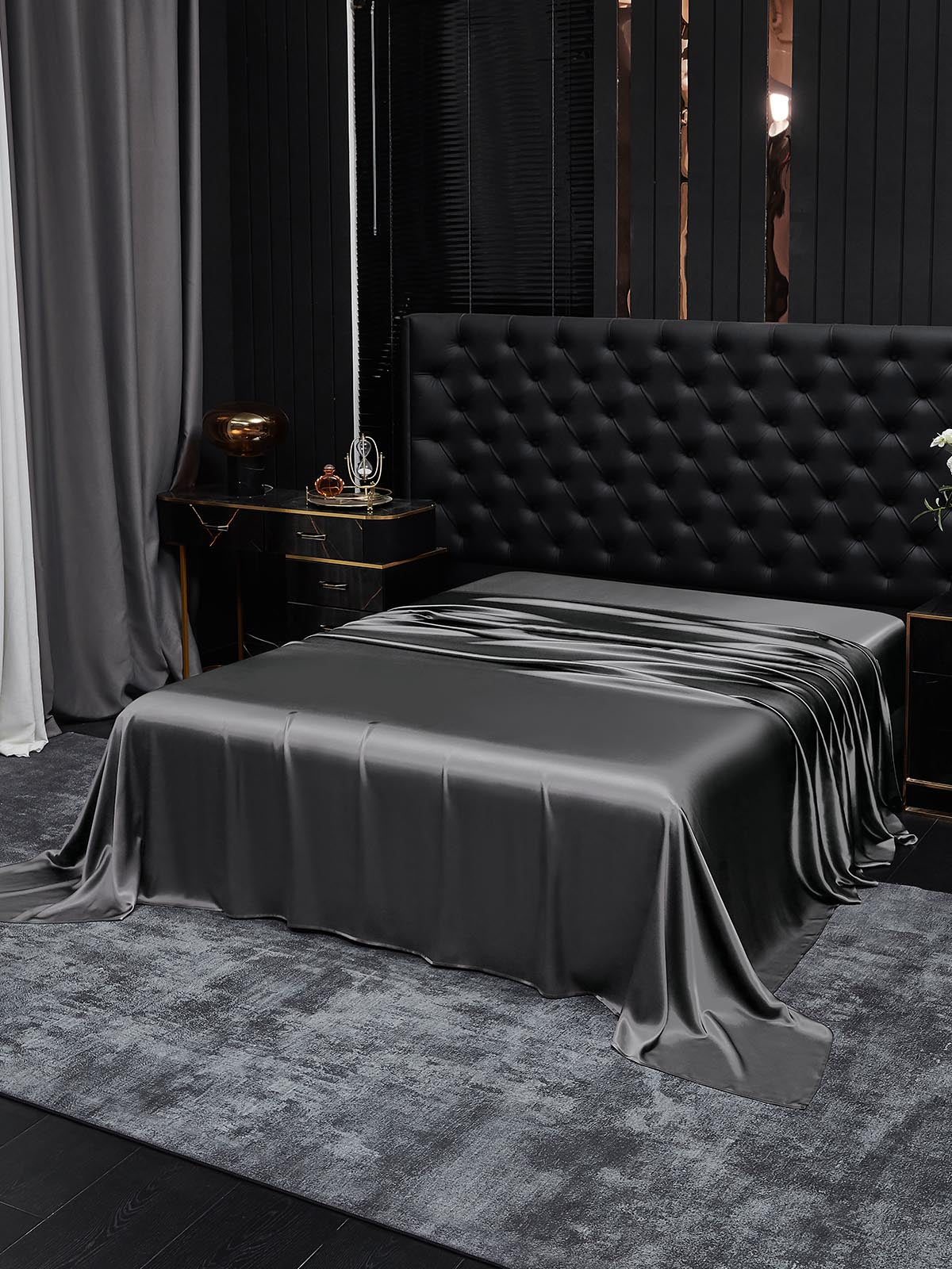 [Dark Gray] SilkSilky-CA 19Momme Pure Silk Sheet 001