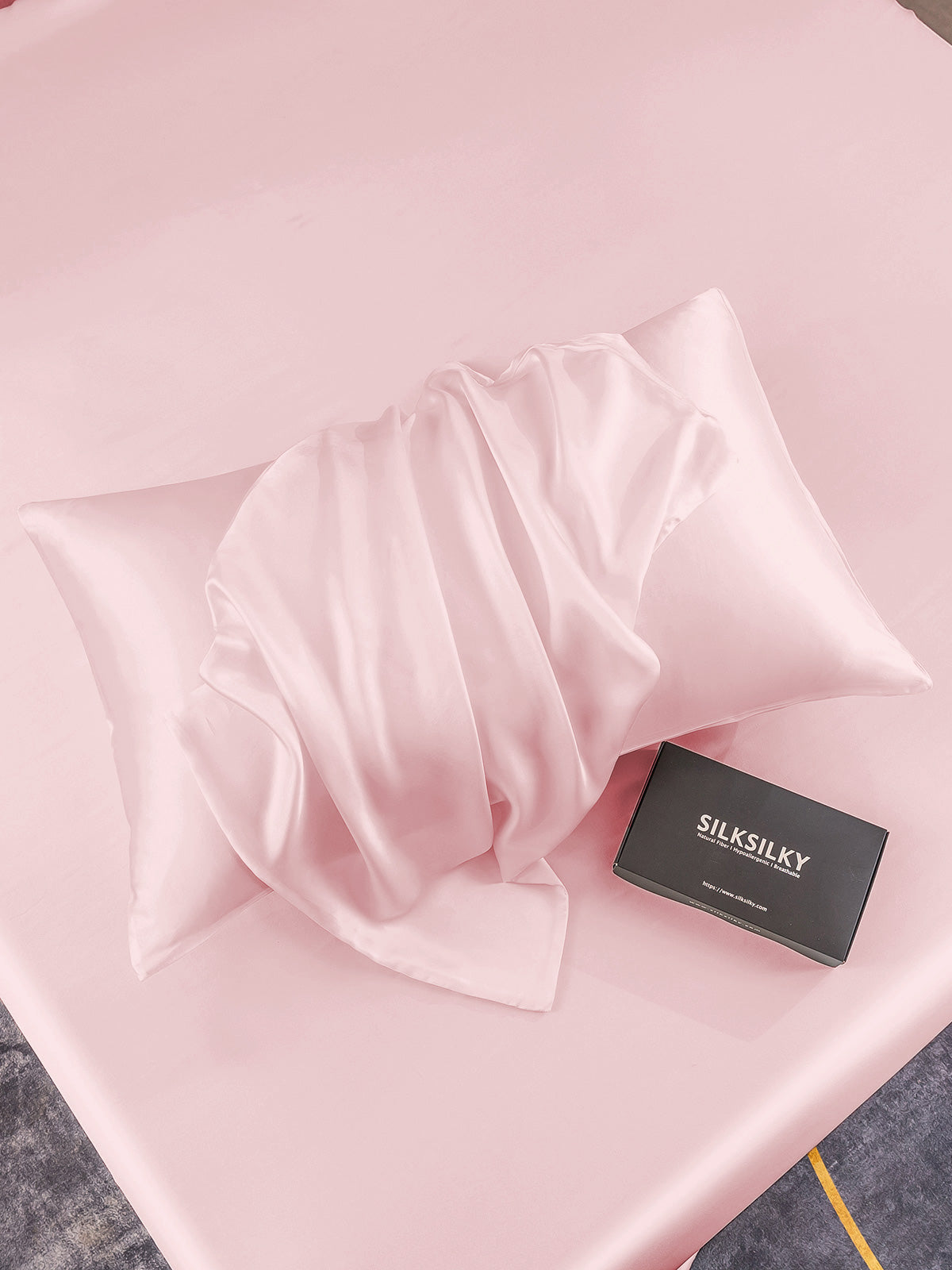 SilkSilky CA 30Momme Pure Silk Pillowcase Pink 004