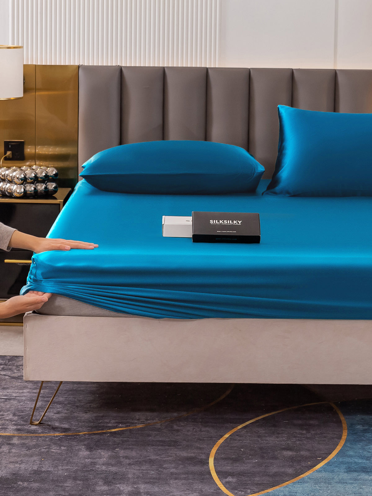 [Teal] SilkSilky-CA 19Momme Bedding Set 006