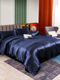 SilkSilky CA 25Momme Pure Silk Bedding Set DarkBlue 003