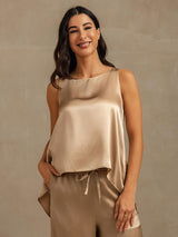 [Champagne] SilkSilky-CA Sleeveless Scoop Neck Camisole 003