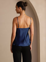 [Dark Blue] SilkSilky-CA Spaghetti Strap V Neck Camisole 002