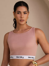 [Pink] SilkSilky-CA Sleeveless Crew Neck Camisole 003