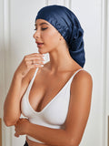 SilkSilky-CA Pure Silk Sleep Cap DarkBlue 002