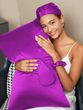 SilkSilky CA 19Momme Pure Silk Pillowcase Set Purple 001