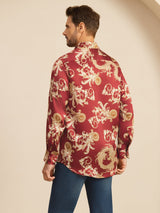 [Wine Dragon] SilkSilky-CA Long Sleeve Lapel Collar Men's Shirt 002